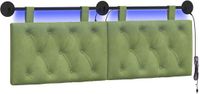 vidaXL Hangend Hoofdbord Lichtgroen Fluweel