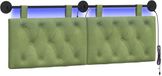 vidaXL Hangend Hoofdbord Lichtgroen Fluweel