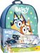 BLUEY - Sac à dos avec set de coloriage et de dessin pour enfants à partir de 3 ans - Kit de loisirs créatifs avec livre de coloriage - Autocollants