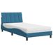 vidaXL Lit avec matelas "Hanko", velours, bleu, 140x200 cm