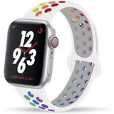ShieldCase Apple Watch silicone sport+ band (wit kleurrijk)