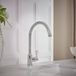 Hudson Reed Elizabeth Mitigeur Cuisine Rétro à Levier Unique – Design Chrome et Blanc