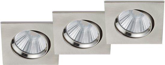 Qualu Torna Paniro LED Inbouwspot - Vierkant - 5W - Dimbaar - Warm Wit 3000K - Mat Nikkel - 80mm
