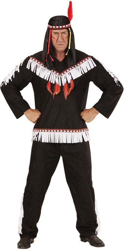 Widmann Indiaan Kostuum Winnetou De Krijger Indiaan Zwart Man Large Carnaval kostuum Verkleedkleding