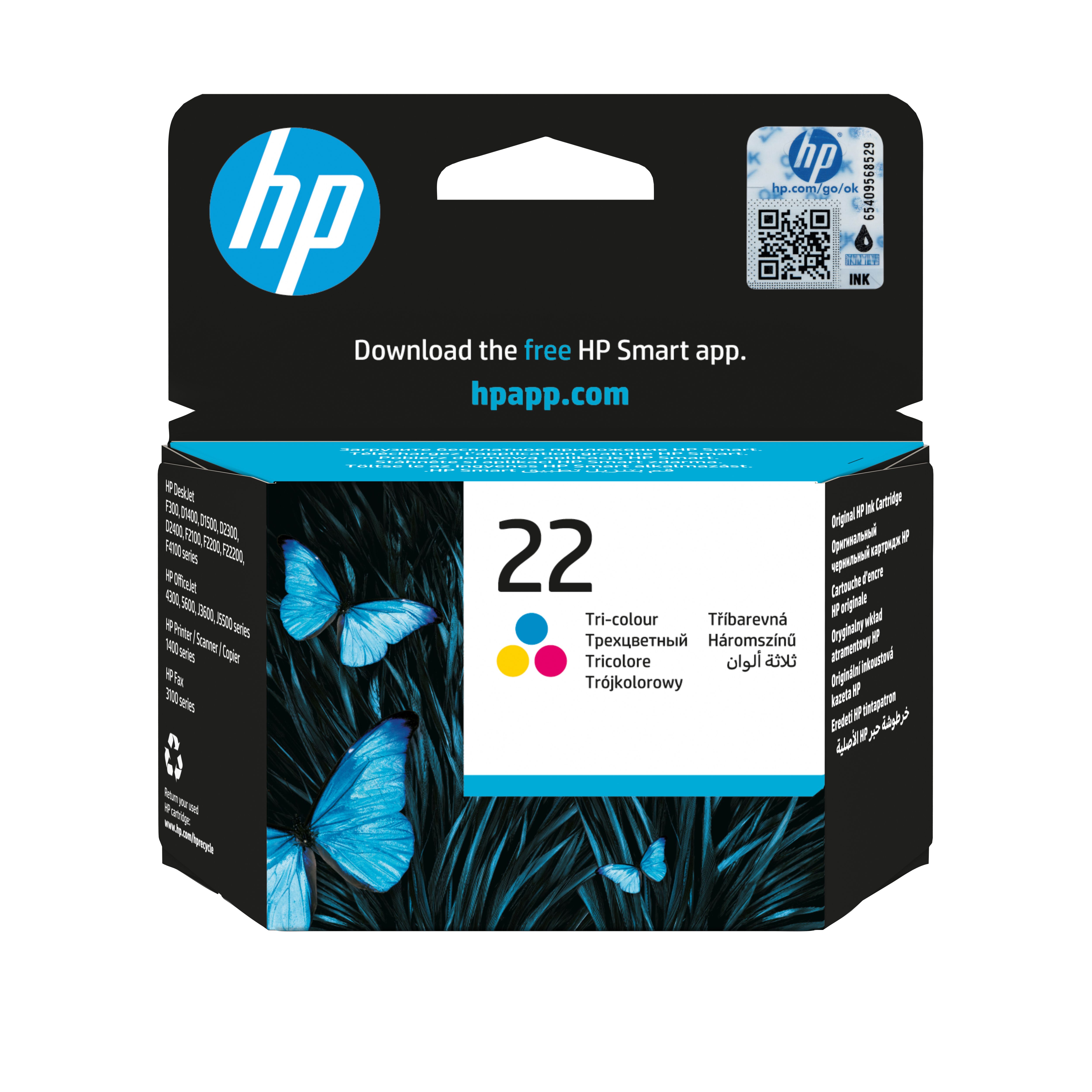 HP 22 Inktcartridge - Origineel - 3 Kleuren