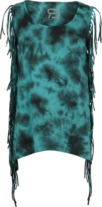 R.E.D. by EMP R.E.D. Rock-Engineered Design Turquoise top met ronde halslijn in batikontwerp - Dames - M