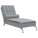 VidaXL Massage chaise longue met bolster stof lichtgrijs