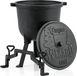 BBQ-Toro Marmite "Wizard" | Fonte | Marmite en fonte avec trois pieds, couvercle, support et vis de blocage | Marmite de sorcière (7 litres)