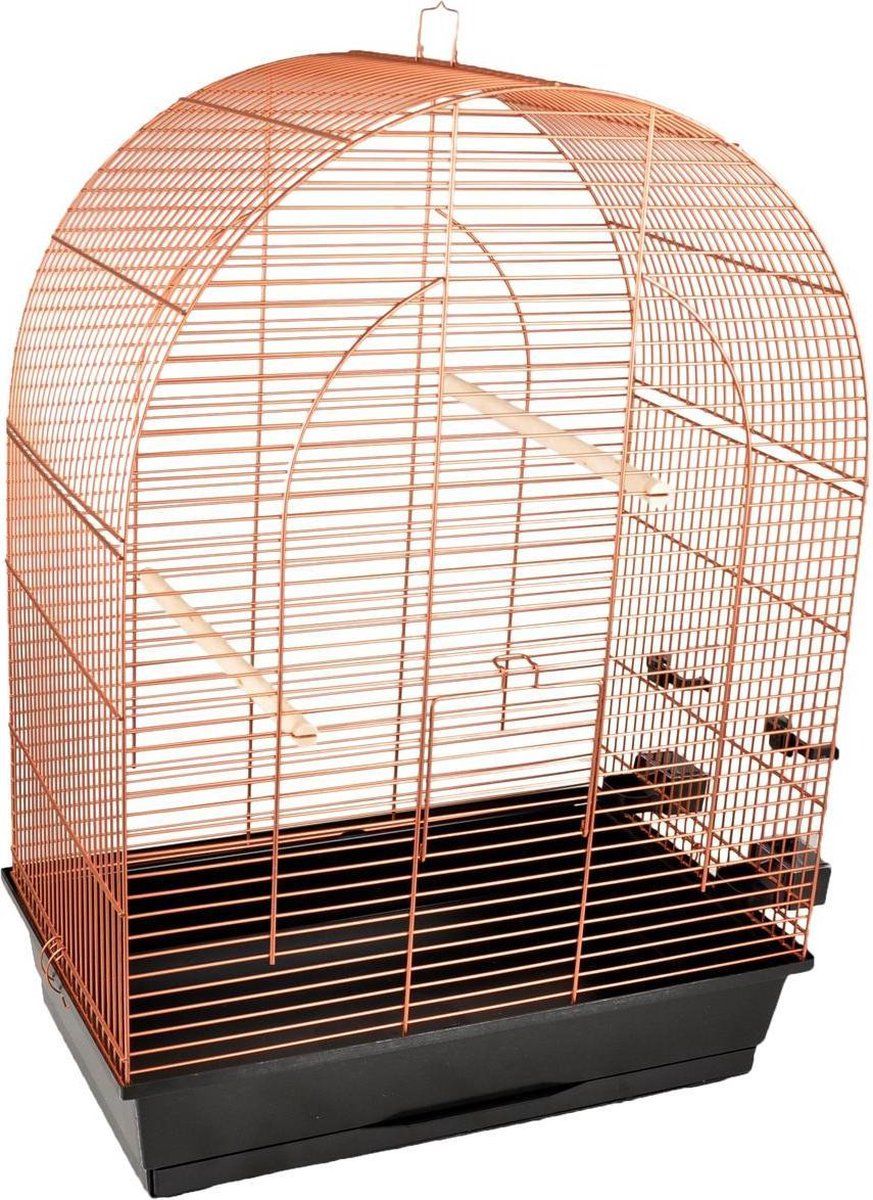 FLAMINGO Vogelkooi Klara 3 Zwart/Koper - Zwart - 54 x 34 x 74.5 cm