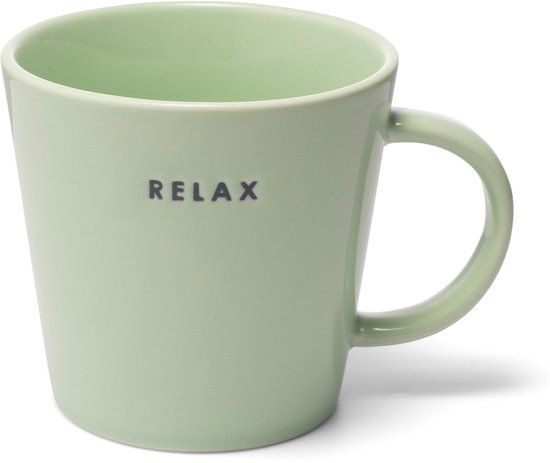 Vondels Theekop Keramiek Relax Licht Groen 10x11cm