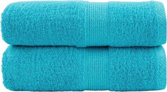 vidaXL Premium washandjes SOLUND 2 stuks turquoise 30x30 cm 600 g/m2