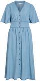 VILA Maxi-jurk VIMAI Korte Mouwen Lyocell Denim Lichtblauw Denim1 Vrouwen 38
