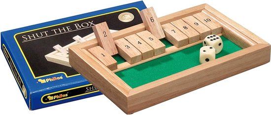 Philos Shut The Box Mini - Bordspel Strategie - 10 minuten - Nederlands