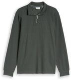 Tom Tailor - Troyer-sweatshirt van katoen - Maat XXL - Darkest Olive