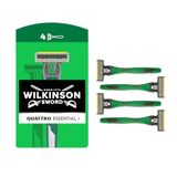 Wilkinson Sword Quattro Essential 4 Sensitive wegwerpmesjes, heren, 3 stuks