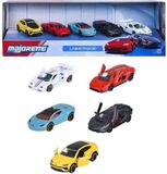 Majorette Lamborghini Coffret Cadeau, 5 pièces, véhicules en métal, avec roues volantes, échelle 1/64