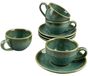 Set de 4 tasses à expresso en céramique avec soucoupes