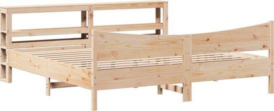 vidaXL Bedframe met hoofdbord massief grenenhout 180x200 cm