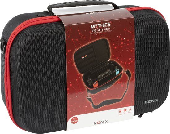 Konix KX MY SWITCH BIG CARRY CASE Hardshell-doos Nintendo Zwart, Rood