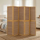 Homestyle4u Kamerscherm 5 panelen - 220x175 cm - bruin - 5-delig - bamboelatten
