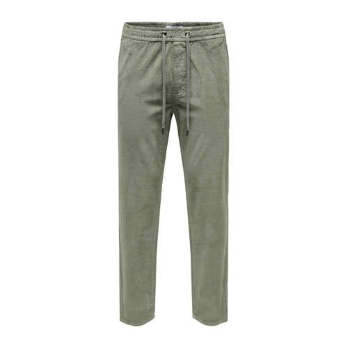 ONLY & SONS ONSLINUS Corduroy Tapered Fit Trousers - Green