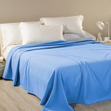 Caleffi Dobby Sprei voor tweepersoonsbed, niet gewatteerd, 50% katoen, 50% polyester, 260 x 260 cm, blauw, 1010275