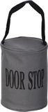 Merkloos Esschert Design Canvas deurstopper grijs - 1x - met handvat - 16 x 12.5 cm - 2.4 kg