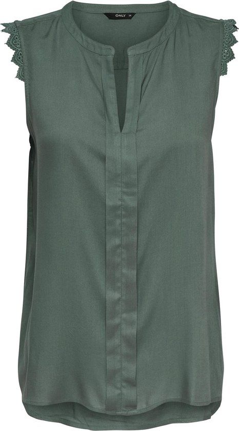 ONLY ONLKIMMI S/L TOP WVN NOOS Women's Tank Top - Size 40 - Balsam Green