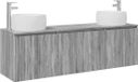 vidaXL Badkamerkastenset 3 st Grijs Sonoma 49,5 x 44,5 x 66 cm