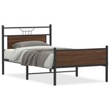 vidaXL Bedframe zonder matras, bewerkt hout, bruin eikenkleur, 100x200 cm