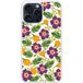 Apple Siliconen hoesje compatibel met iPhone 15 Pro Max Paarse Bloemen