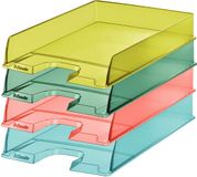 Esselte brievenbak, verpakking van 10, stapelbare A4-papieren map voor documenten, brochures en tijdschriften, voor thuis/kantoor, voor bureau-organisatie, Colour'Breeze-serie, meerkleurig, 626276