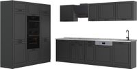Vicco Complete keukeneenheid R-Line, Antraciet landelijk/Antraciet, 180 cm zonder werkblad