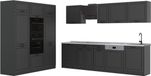 Vicco Complete keukeneenheid R-Line, Antraciet landelijk/Antraciet, 180 cm zonder werkblad
