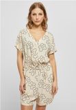 Urban Classics Short viscose belt Playsuit L Creme/Zwart