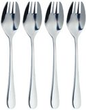 Masterclass KitchenCraft MasterClass 4-delige set buffetvorken, vork-messen, lepels, 3-in-1 combinatie, gepolijst roestvrij staal, voor buffetten, picknicks, 17 cm x 3 cm x 1 cm