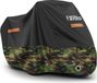Favoto Waterdichte Motorhoes Motorfiets Dekzeil Outdoor Motorgarage Scooter Afdekking Winddicht met 2 Riemgesp 265cm x 105cm x 125cm (Zwart Camouflage)