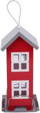 Relaxdays Vogelvoederhuisje - 26x12x12 cm - metaal - rood