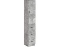vidaXL Kast - Set - 2 st - 33 x 34,5 x 87 cm - Bewerkt hout - Betongrijs
