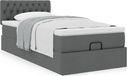 Maison Exclusive - lit plateforme avec matelas, gris foncé, 90 x 200 cm, textile