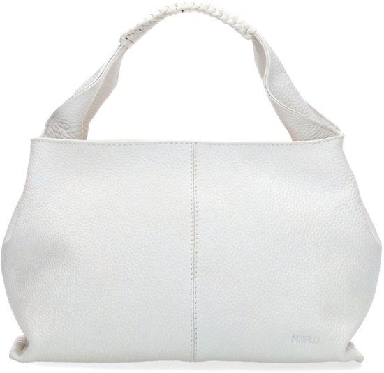 Manfield Witte Handtas met Gevlochten Handvat