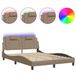 Viana Cadre de lit "Viana" avec LED sans matelas cappuccino 140x200 cm