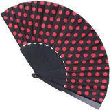 Merkloos Funny Fashion Spaanse waaier - zwart met rode stippen - 24 cm