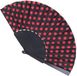 Merkloos Funny Fashion Spaanse waaier - zwart met rode stippen - 24 cm