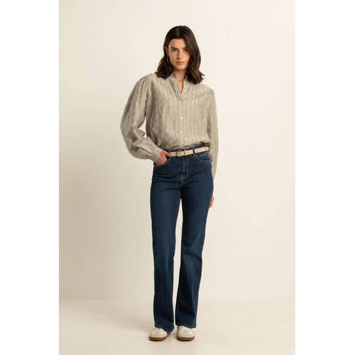 Expresso High Waist Straight Leg Jeans Dark Blue Denim