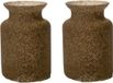 Vase à fleurs Dubai - 2x - beige/sable granit - verre - D14 x H20 cm