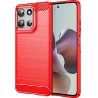 Motorola Coque pour Motorola Moto G56 5G - housse etui silicone gel carbone + film ecran - ROUGE