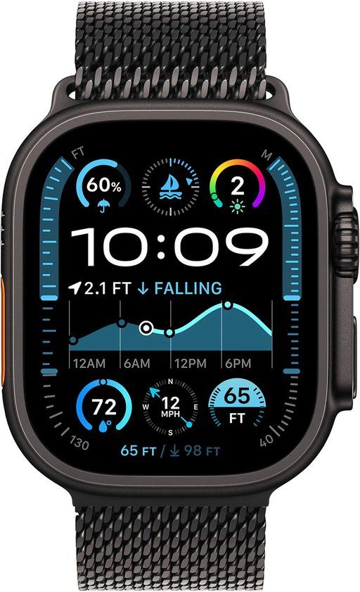 Apple Watch Ultra 2 GPS + Cellular 49mm Black Titanium - Black Milanese Loop - S