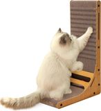 Merkloos / Sans marque Shenzhen Haorui Industrial Technology Co., Ltd. L Shaped Cat Scratching Cardboard 62 cm High with Ball Toy for Wall and Corner Scratching - Large Cat Furniture