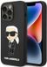 Karl Lagerfeld iPhone 14 Pro Max Serie - Siliconen Beschermhoes - Zwart - MagSafe Compatibel